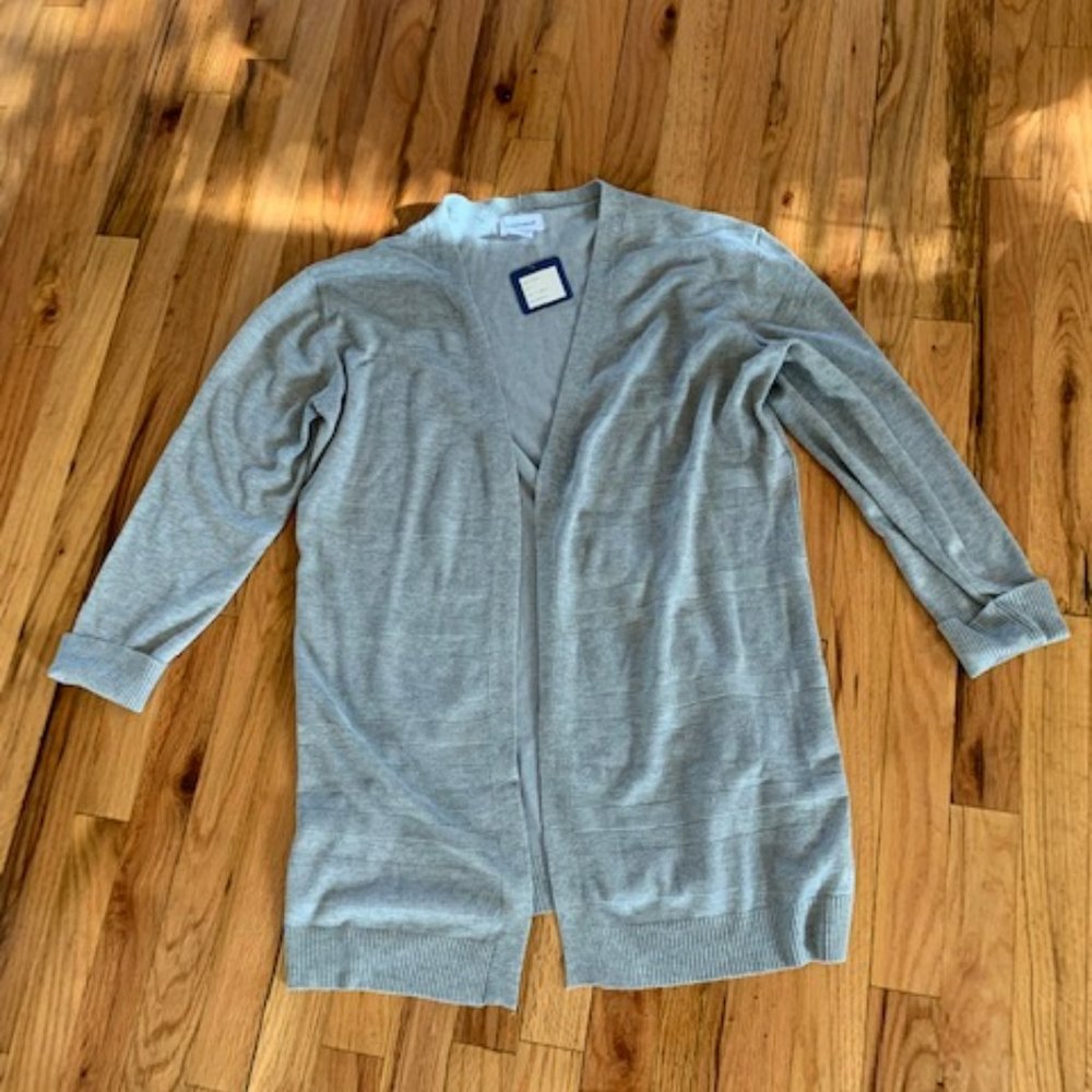 stitchcount longer style cardigan size L nwt